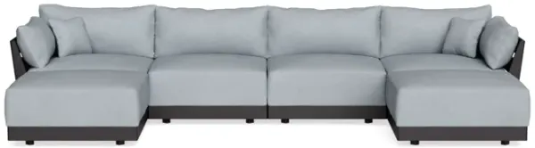 Modular Bondi Black 4-Seater U-Sectional in Ash | Memory Foam Blend