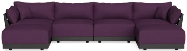 Modular Bondi Black 4-Seater U-Sectional in Aubergine | Memory Foam Blend