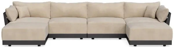Modular Bondi Black 4-Seater U-Sectional in Oyster | Memory Foam Blend