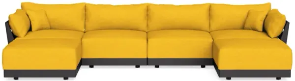 Modular Bondi Black 4-Seater U-Sectional in Sunflower | Memory Foam Blend