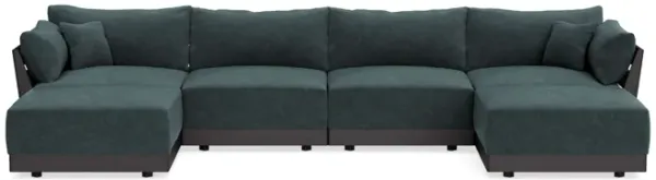 Modular Bondi Black 4-Seater U-Sectional in Nightfall | Memory Foam Blend