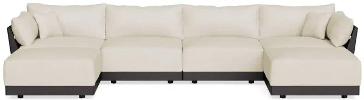 Modular Bondi Black 4-Seater U-Sectional in Mascarpone | Memory Foam Blend