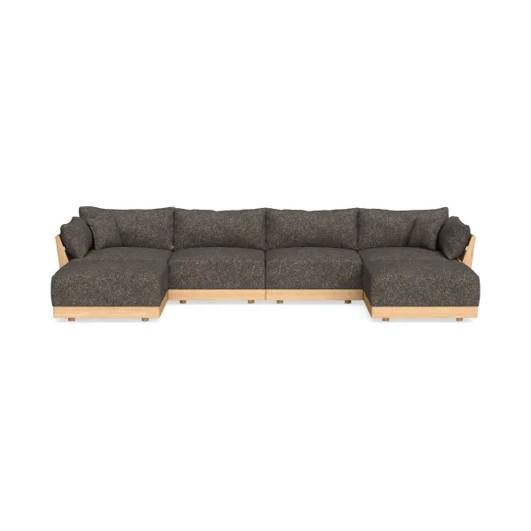 Modular Bondi Latte 4-Seater U-Sectional in Eclipse | Memory Foam Blend