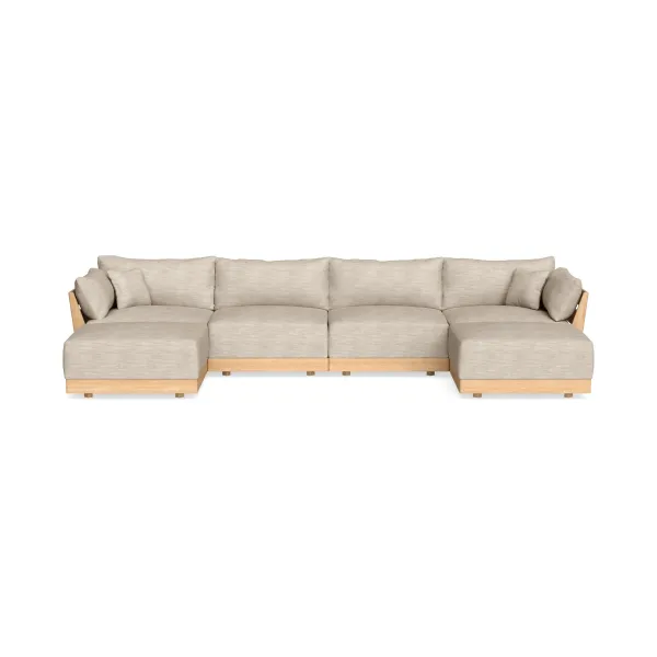 Modular Bondi Latte 4-Seater U-Sectional in Wheat | Memory Foam Blend