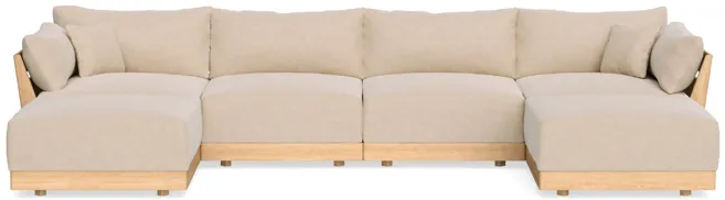 Modular Bondi Latte 4-Seater U-Sectional in Vanilla | Memory Foam Blend
