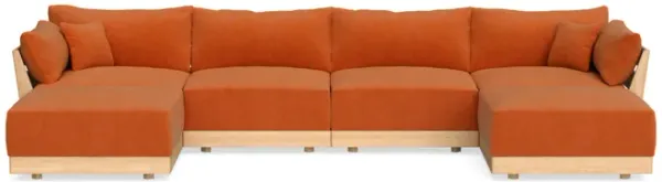 Modular Bondi Latte 4-Seater U-Sectional in Terracotta | Memory Foam Blend