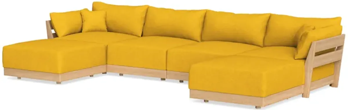 Modular Bondi Latte 4-Seater U-Sectional in Sunflower | Memory Foam Blend