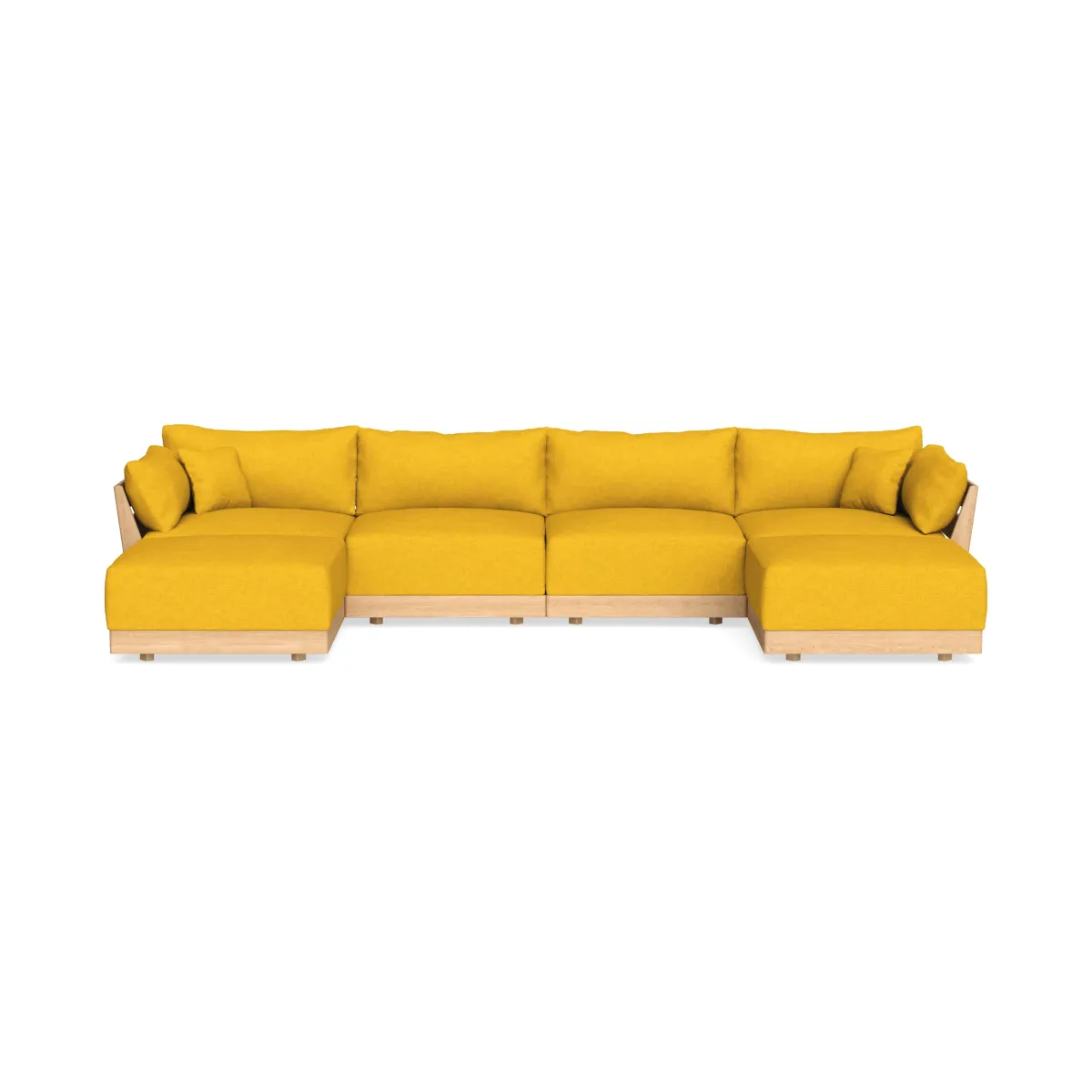 Modular Bondi Latte 4-Seater U-Sectional in Sunflower | Memory Foam Blend
