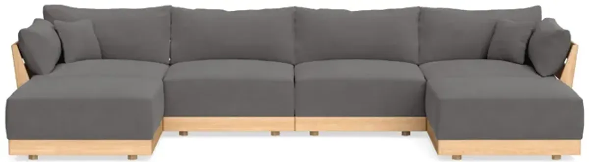 Modular Bondi Latte 4-Seater U-Sectional in Burnt Ember | Memory Foam Blend