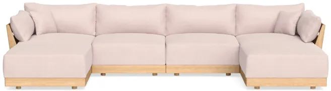 Modular Bondi Latte 4-Seater U-Sectional in Peony | Memory Foam Blend