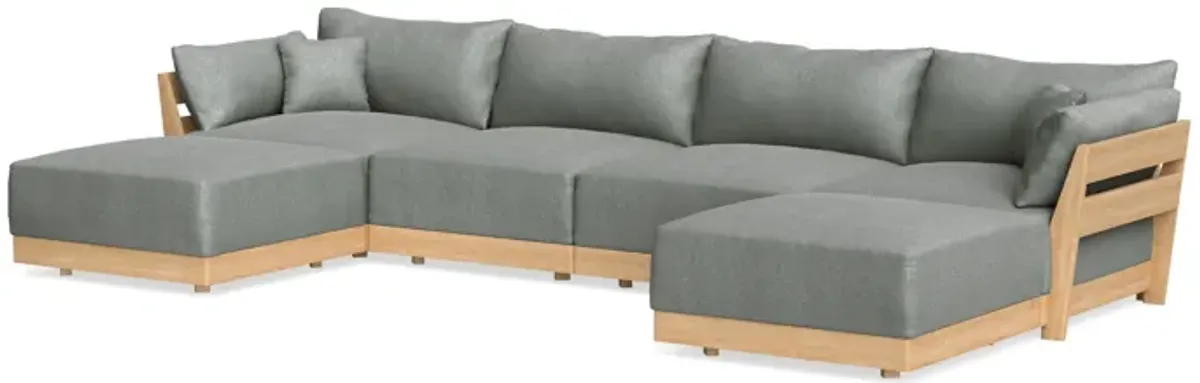 Modular Bondi Latte 4-Seater U-Sectional in Storm Gray | Memory Foam Blend