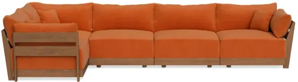 Modular Bondi Espresso 5-Seater L-Sectional in Terracotta | Classic Blend