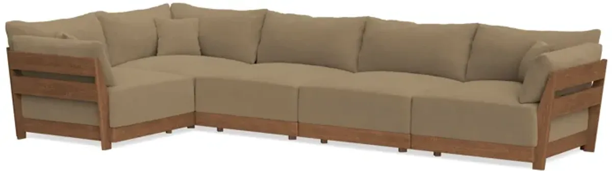 Modular Bondi Espresso 5-Seater L-Sectional in Macchiato | Classic Blend