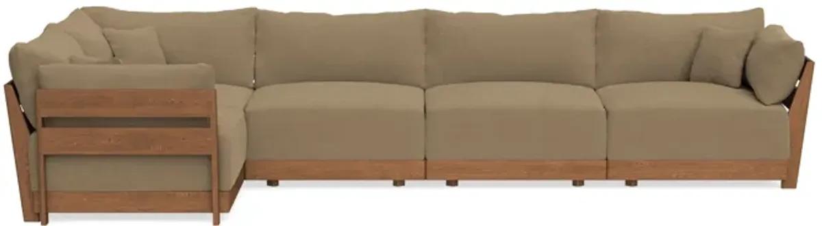 Modular Bondi Espresso 5-Seater L-Sectional in Macchiato | Classic Blend