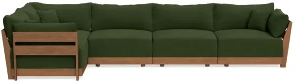 Modular Bondi Espresso 5-Seater L-Sectional in Tuscan Green | Classic Blend