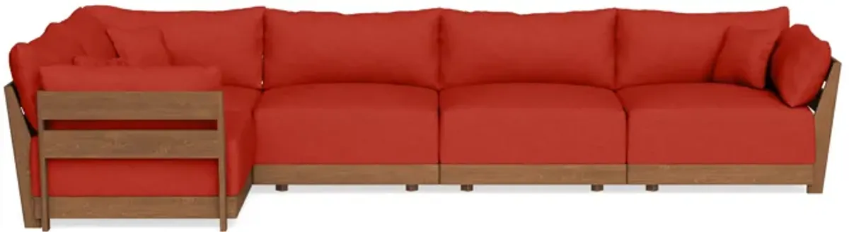 Modular Bondi Espresso 5-Seater L-Sectional in Cayenne | Classic Blend