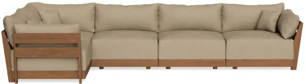 Modular Bondi Espresso 5-Seater L-Sectional in Sand | Classic Blend