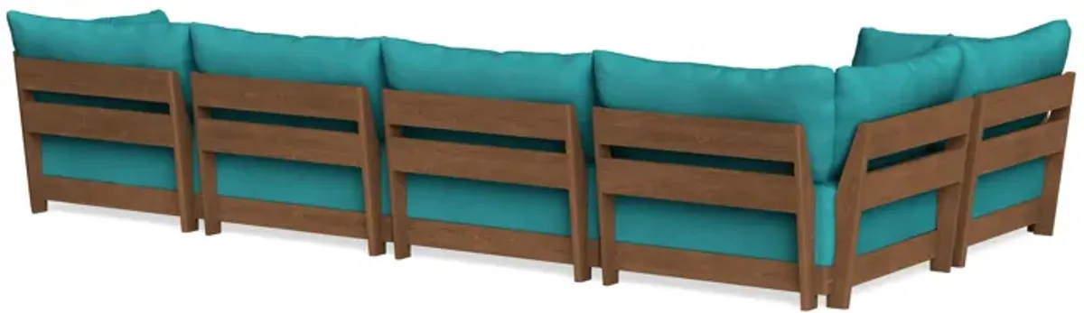Modular Bondi Espresso 5-Seater L-Sectional in Pool | Classic Blend
