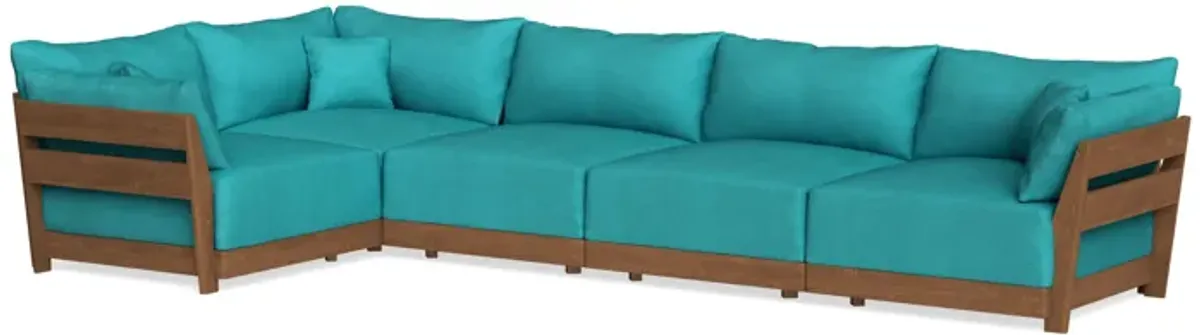Modular Bondi Espresso 5-Seater L-Sectional in Pool | Classic Blend