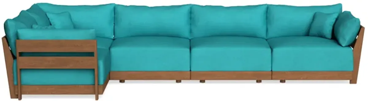 Modular Bondi Espresso 5-Seater L-Sectional in Pool | Classic Blend