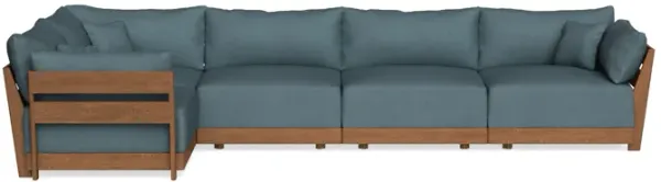 Modular Bondi Espresso 5-Seater L-Sectional in Slate Blue | Classic Blend