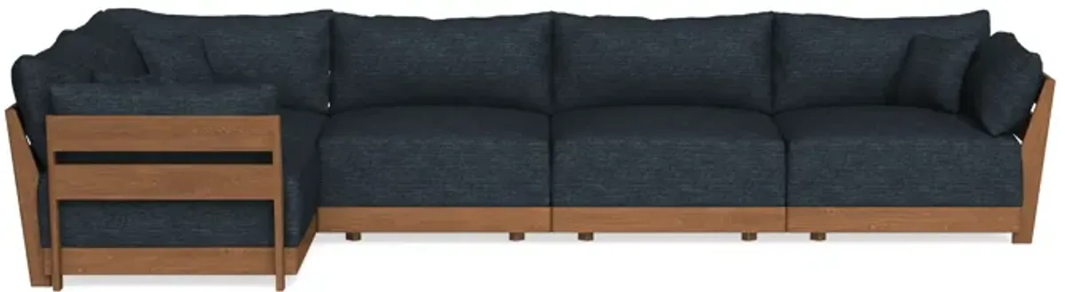 Modular Bondi Espresso 5-Seater L-Sectional in Baltic Blue | Classic Blend