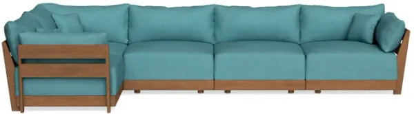 Modular Bondi Espresso 5-Seater L-Sectional in Blue Lagoon | Classic Blend