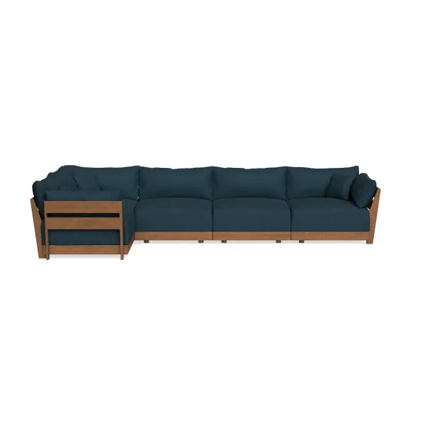 Modular Bondi Espresso 5-Seater L-Sectional in Navy Blue | Classic Blend