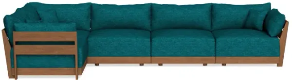 Modular Bondi Espresso 5-Seater L-Sectional in Marine Teal | Classic Blend