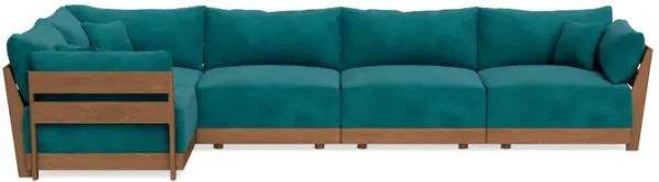 Modular Bondi Espresso 5-Seater L-Sectional in Peacock | Classic Blend