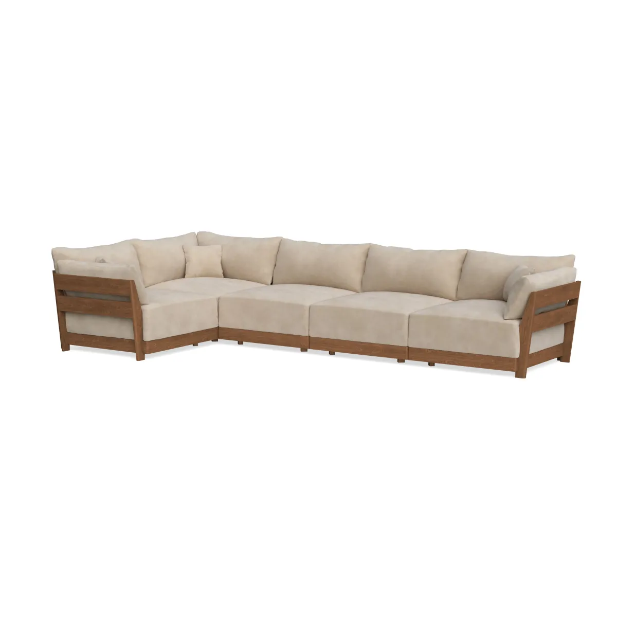 Modular Bondi Espresso 5-Seater L-Sectional in Oyster | Classic Blend