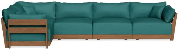 Modular Bondi Espresso 5-Seater L-Sectional in Teal | Classic Blend