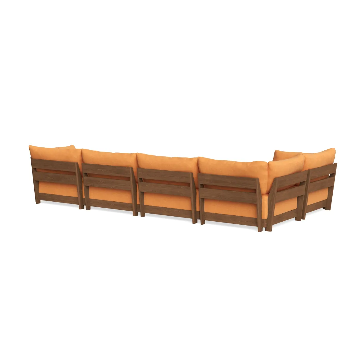 Modular Bondi Espresso 5-Seater L-Sectional in Tangerine | Classic Blend