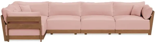 Modular Bondi Espresso 5-Seater L-Sectional in Powder Pink | Classic Blend
