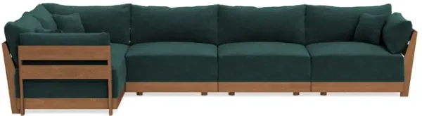 Modular Bondi Espresso 5-Seater L-Sectional in Harbor Blue | Classic Blend