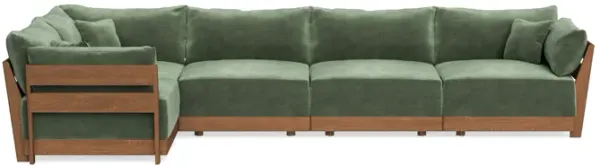 Modular Bondi Espresso 5-Seater L-Sectional in Rosemary | Classic Blend