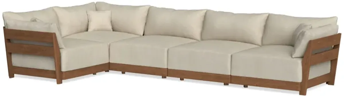 Modular Bondi Espresso 5-Seater L-Sectional in Almond | Classic Blend