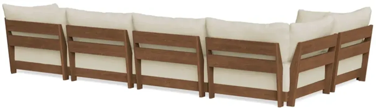 Modular Bondi Espresso 5-Seater L-Sectional in Mascarpone | Classic Blend
