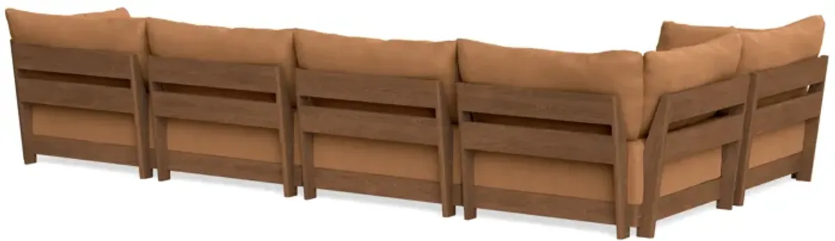 Modular Bondi Espresso 5-Seater L-Sectional in Cheddar | Classic Blend