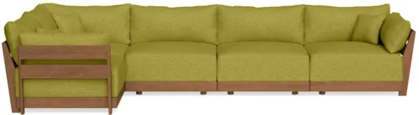Modular Bondi Espresso 5-Seater L-Sectional in Avocado | Classic Blend