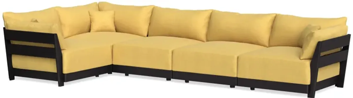 Modular Bondi Black 5-Seater L-Sectional in Goldenrod | Classic Blend