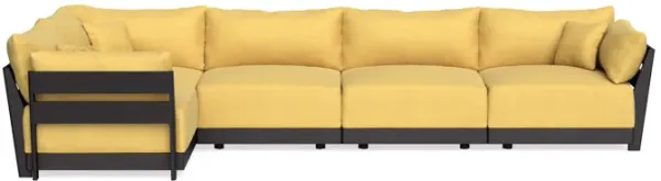 Modular Bondi Black 5-Seater L-Sectional in Goldenrod | Classic Blend