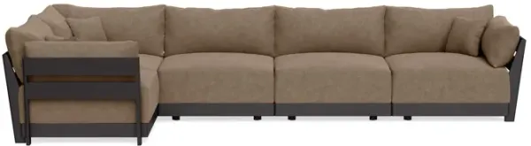 Modular Bondi Black 5-Seater L-Sectional in Coffee | Classic Blend