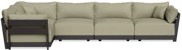 Modular Bondi Black 5-Seater L-Sectional in Cappuccino | Classic Blend