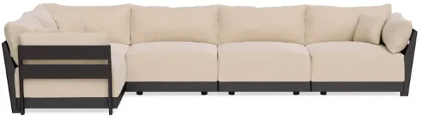 Modular Bondi Black 5-Seater L-Sectional in Vanilla | Classic Blend