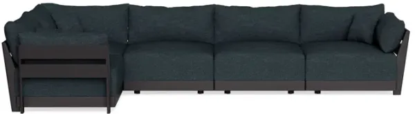 Modular Bondi Black 5-Seater L-Sectional in Arctic Navy | Classic Blend