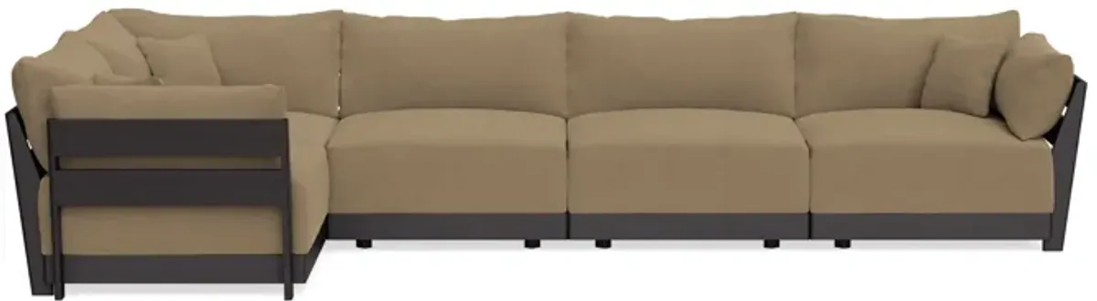 Modular Bondi Black 5-Seater L-Sectional in Macchiato | Classic Blend