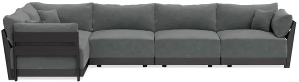 Modular Bondi Black 5-Seater L-Sectional in Chimney Gray | Classic Blend