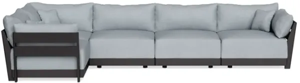 Modular Bondi Black 5-Seater L-Sectional in Ash | Classic Blend