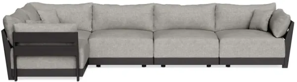 Modular Bondi Black 5-Seater L-Sectional in Fog | Classic Blend